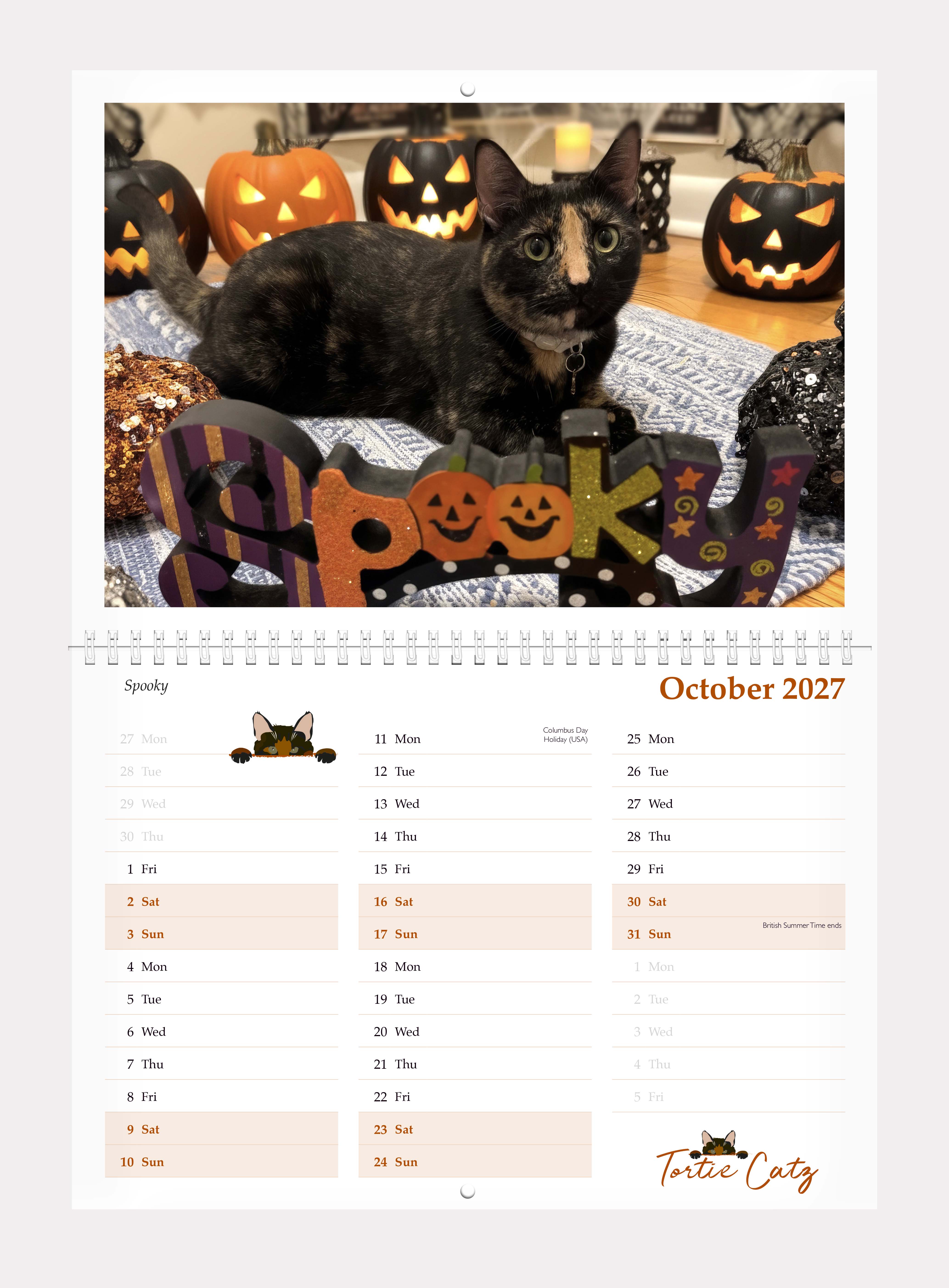 Tortoiseshell Cats Calendar 2027 - Image 3