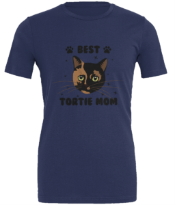 Best Tortie Mom Navy T-Shirt